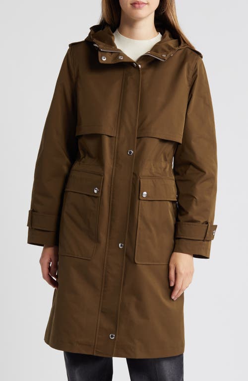 Sam Edelman Hooded Trench Coat In Botanic Green