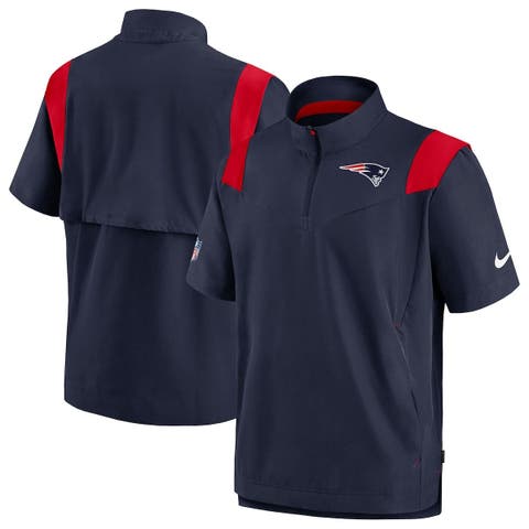 Men's Nike Navy Denver Broncos Sideline Lockup Performance Quarter-Zip Top