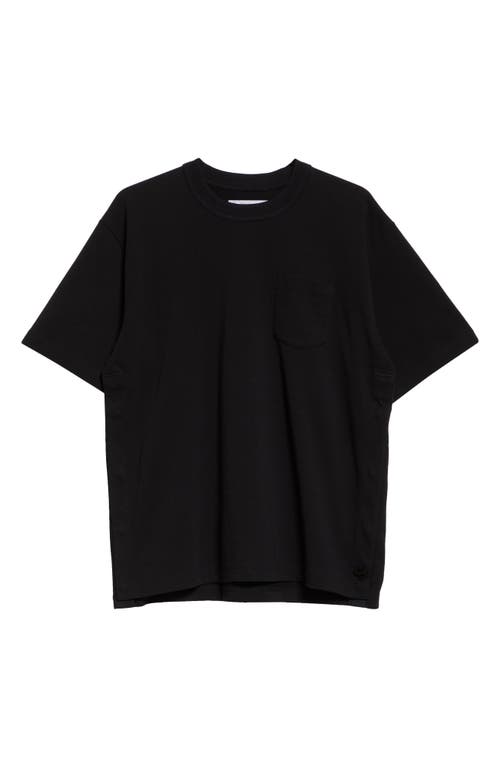Sacai Black Cotton Jersey T-shirt In Black 001