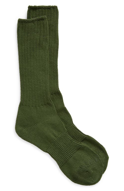 Shop Nordstrom Wide Rib Cotton Blend Socks In Green Cypress