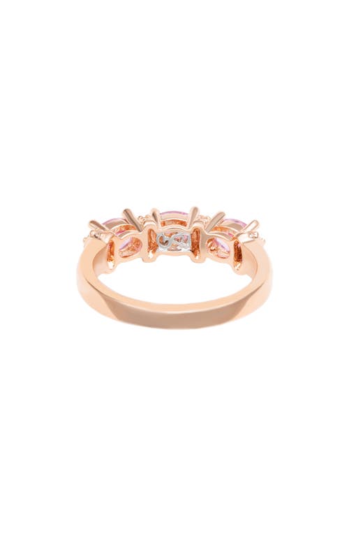 Suzy Levian Rose Sterling Silver Natural Pink Sapphire And Diamond Accent Half Band In Pink