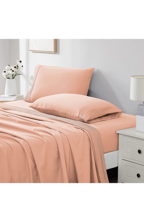 Southshore Fine Linens Premium Collection Pleated Extra Deep Pocket Sheet Set In Blush