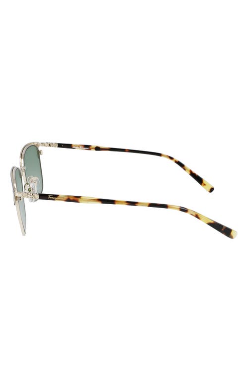 Shop Ferragamo Salvatore  Capsule Metal 55mm Rectangle Sunglasses In Black/shiny Gold