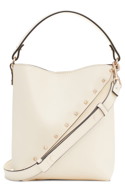 Shop Valentino Garavani Rockstud Wispy Crossbody Bucket Bag In Ivory