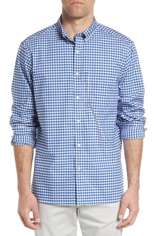 vineyard vines Classic Fit On-The-Go brrrº Gingham Button-Down Shirt Blue at Nordstrom,