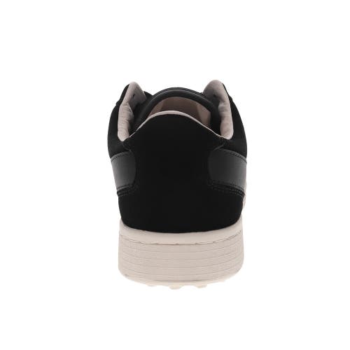 Pony Mens Linebacker Lux Genuine Leather And Suede Premium Lace Up Athletic Sneaker Shoe In Black/off White