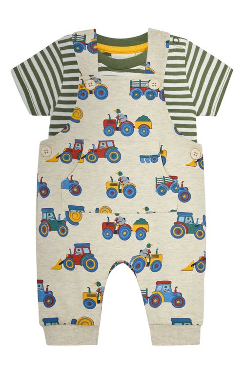 JOJO MAMAN BEBE Farm Vehicles T-Shirt & Overalls Set Natural at Nordstrom,