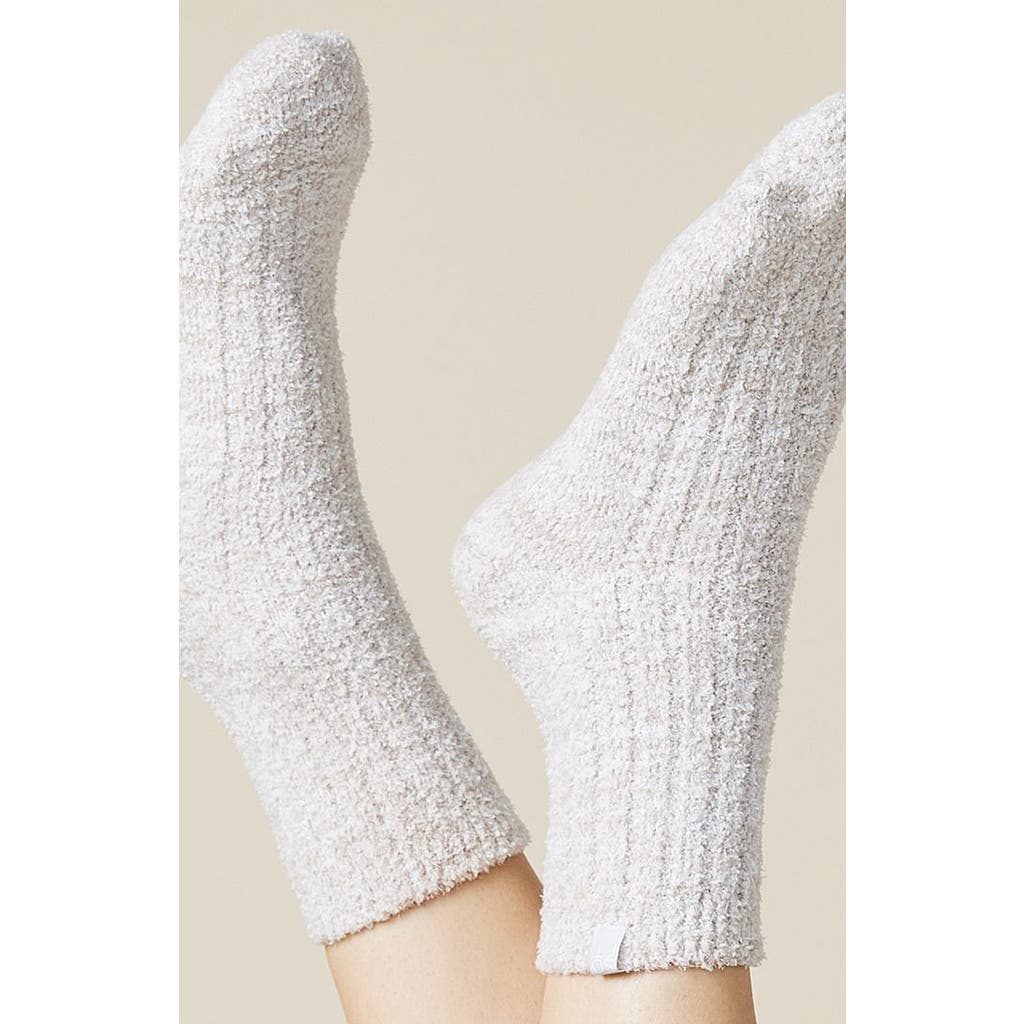 Softies Marshmallow Crew Socks With Grippers In Heather Coco