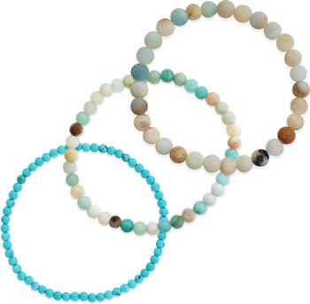 Set of hotsell 3 amazonite stretch bracelets