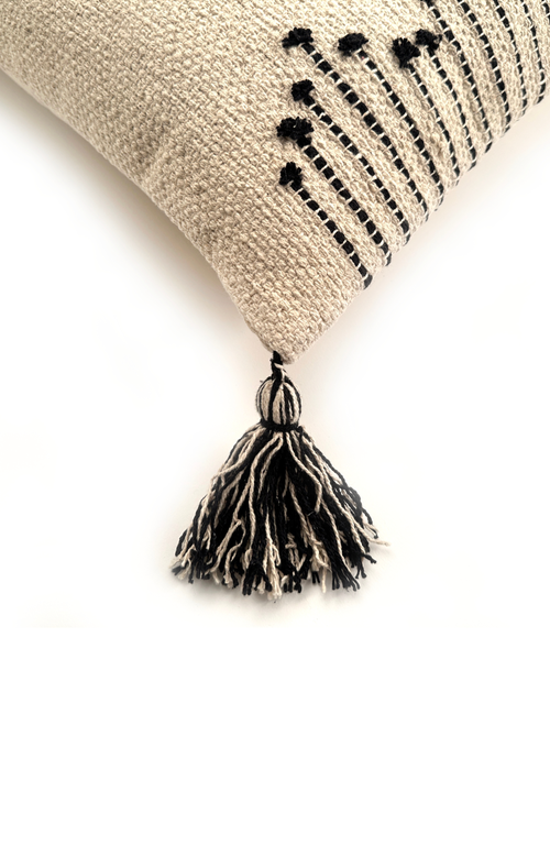 Bit Of Meraki Amaira Throw Pillow In Natural/black