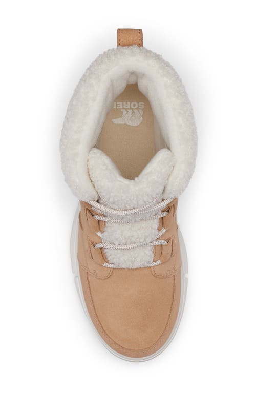 Shop Sorel Explorer Next Faux Shearling Waterproof Bootie In Canoe/sea Salt