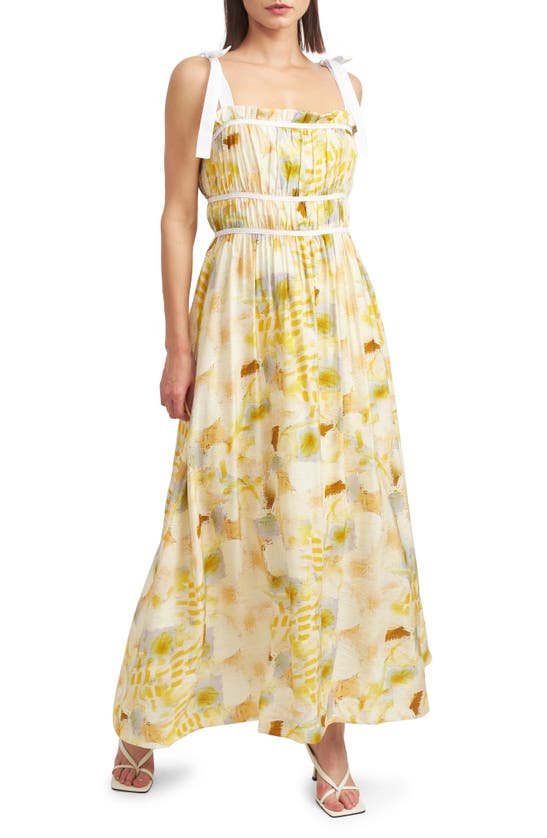 En Saison Torrey Midi Dress In Yellow Combo