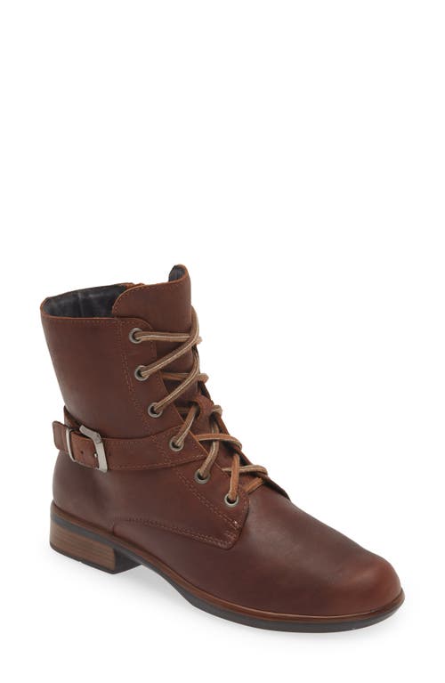 Alize Zip Combat Boot in Soft Cognac Leather