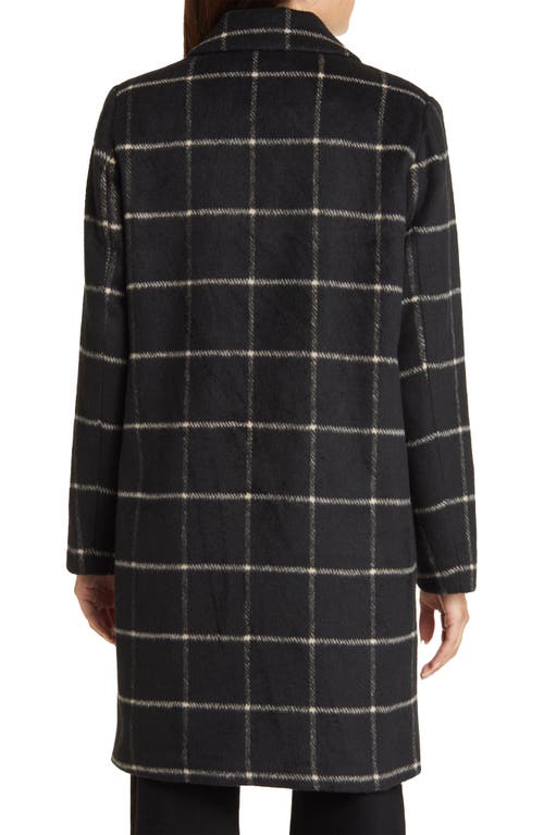 Shop Sam Edelman Windowpane Plaid Coat In Black/white