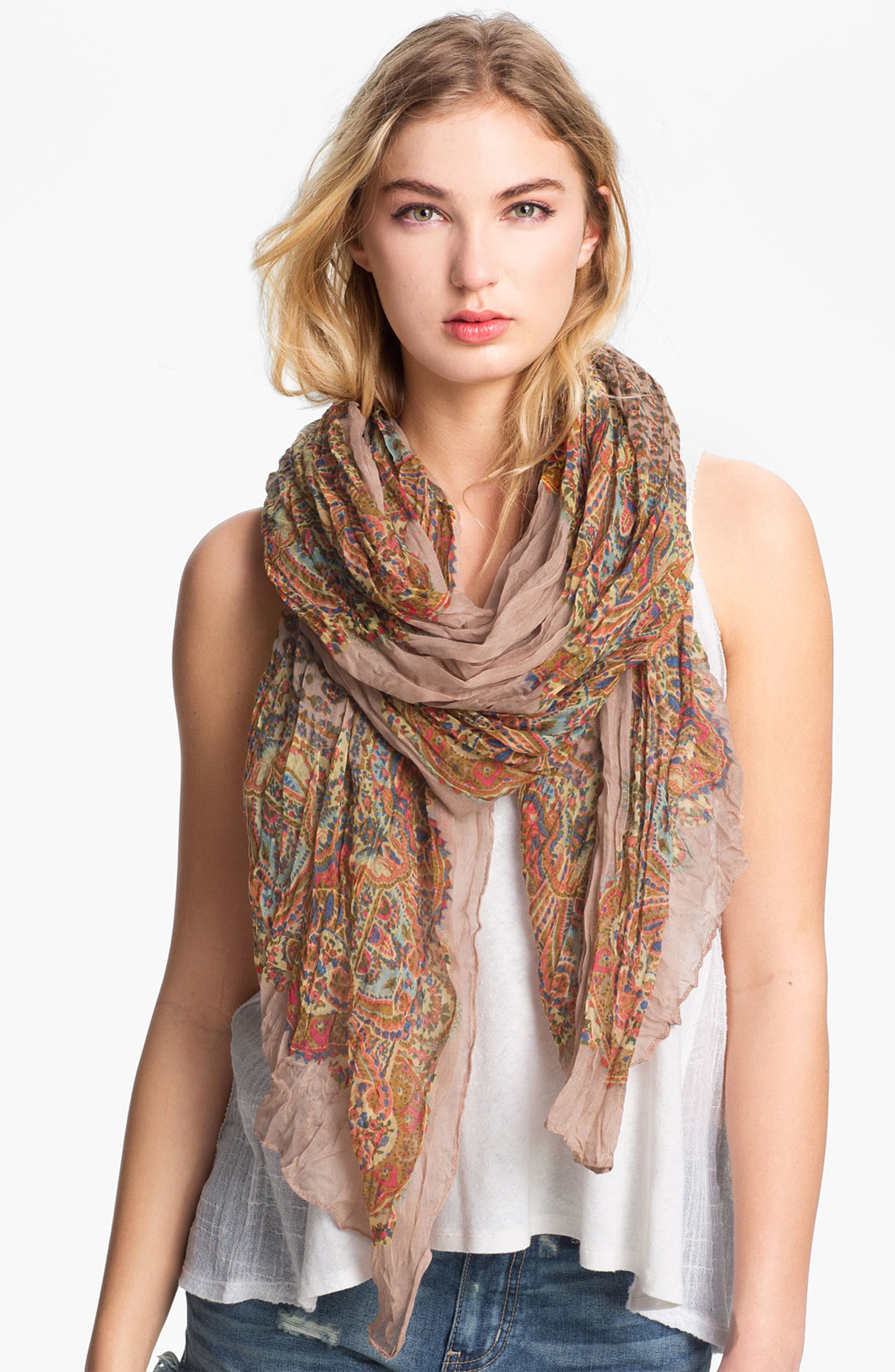Roffe Accessories Crinkled Paisley Scarf | Nordstrom