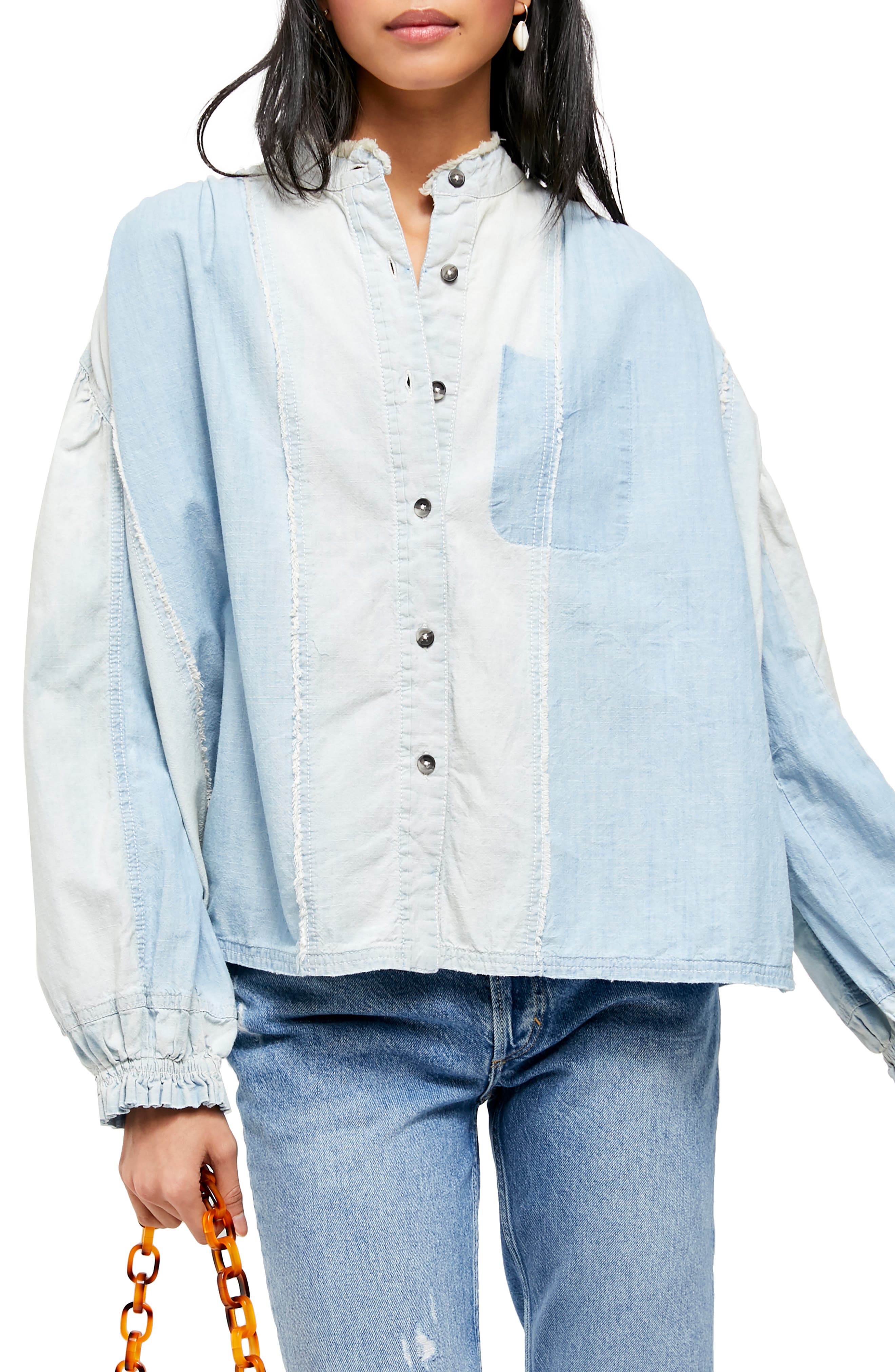 free people denim top