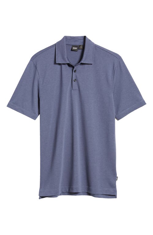 Shop Hugo Boss Boss Press Lyocell & Cotton Polo In Navy