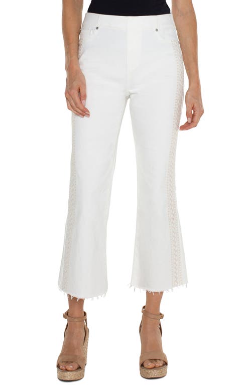 Liverpool Los Angeles Chloe Pull-On Side Stitch Crop Flare Jeans Bright White at Nordstrom,