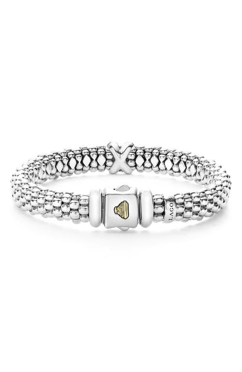 Shop Lagos Diamond Lux Single Station X Bracelet In Silver/gold