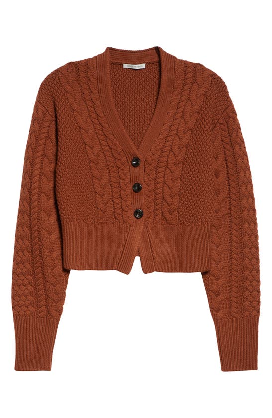 Emilia Wickstead Jacks Cable Knit Wool V-neck Cardigan In Amber