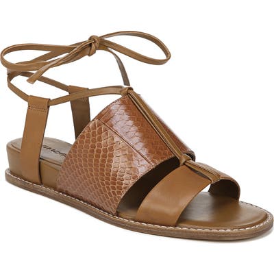 Vince Forster Strappy Ankle Wrap Sandal- Brown