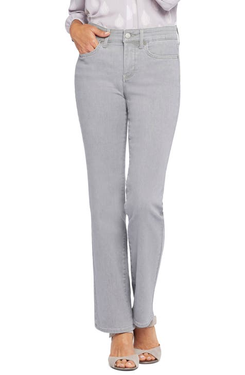 Women's Grey Straight-Leg Jeans