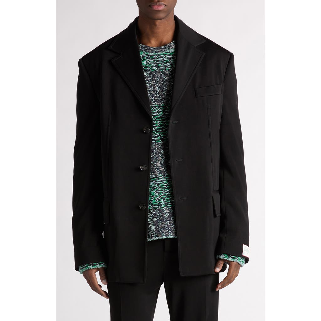 Bottega Veneta Fluid Matte Jersey Jacket In 1000 Black