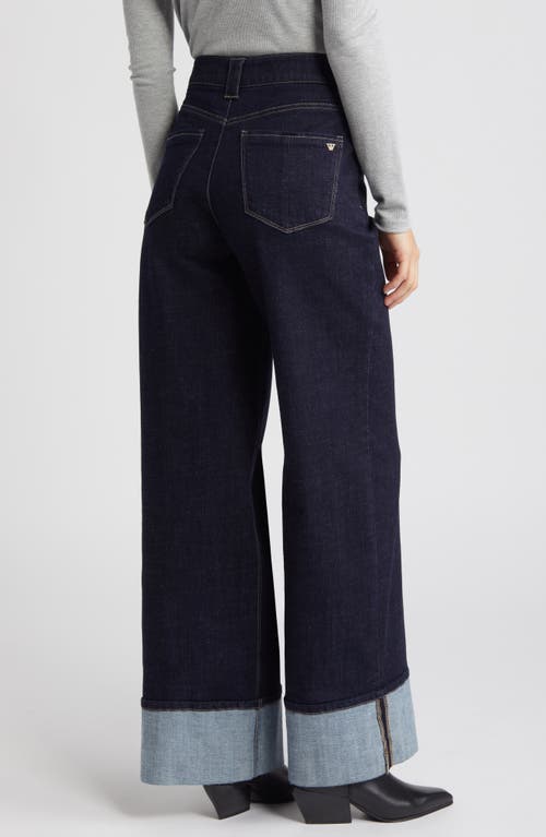 Shop Wit & Wisdom 'ab'solution Skyrise Cuffed Wide Leg Jeans In Indigo