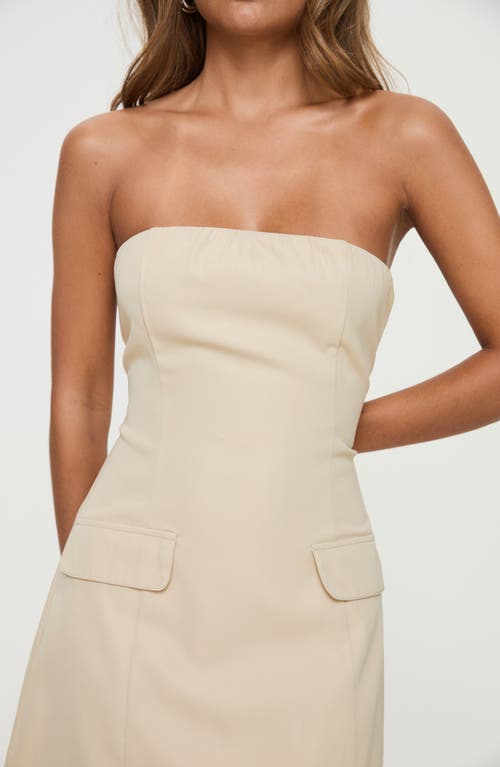 Shop Princess Polly Langdon Strapless Minidress In Medium Beige