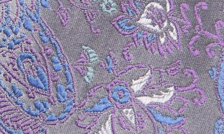 Shop Duchamp Paisley Floral Print Silk Tie In Lavender