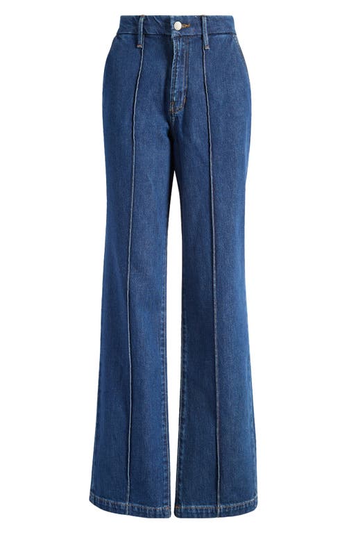 GOOD AMERICAN GOOD AMERICAN PINTUCK HIGH WAIST WIDE LEG TROUSER JEANS