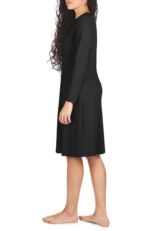 Shop Memoi Bonded Long Sleeve Slip In Black