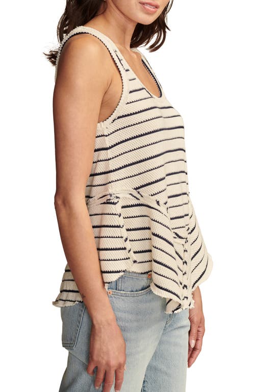 Shop Lucky Brand Stripe Knit Tank In Cream Stripe