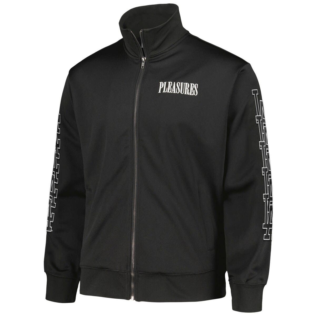 PLEASURES Men's PLEASURES Black Los Angeles Dodgers Pitcher FullZip