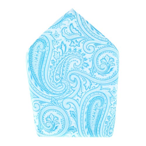 Trafalgar Sobee Paisley Brace Bow Tie & Pocket Square Set In Light Blue