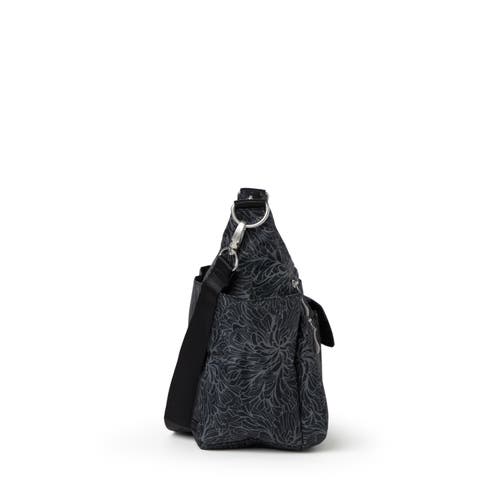 Shop Baggallini Modern Everywhere Hobo Crossbody Bag With Wristlet In Midnight Blossom