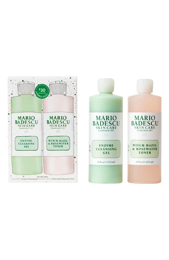 MARIO BADESCU JUMBO SIZE ENZYME CLEANSING GEL & WITCH HAZEL & ROSEWATER TONER,17060