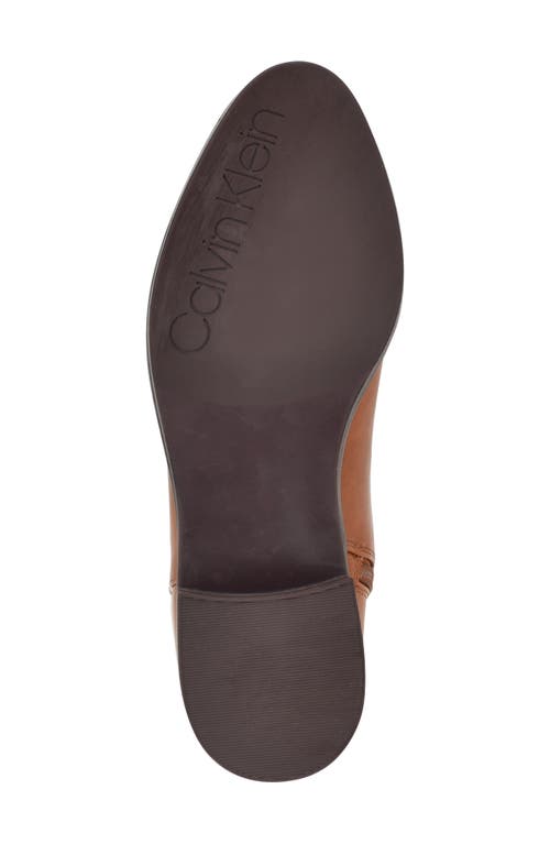 Calvin Klein Women's Daphny Pointy Toe Knee High Block Heel Casual Boots In Luggage