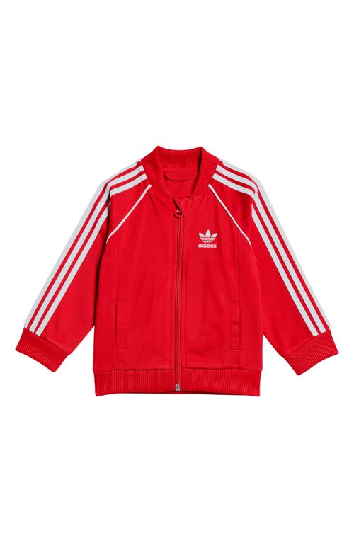 Adidas Originals Adidas Adicolor Superstar Track Jacket & Joggers Set In Better Scarlet