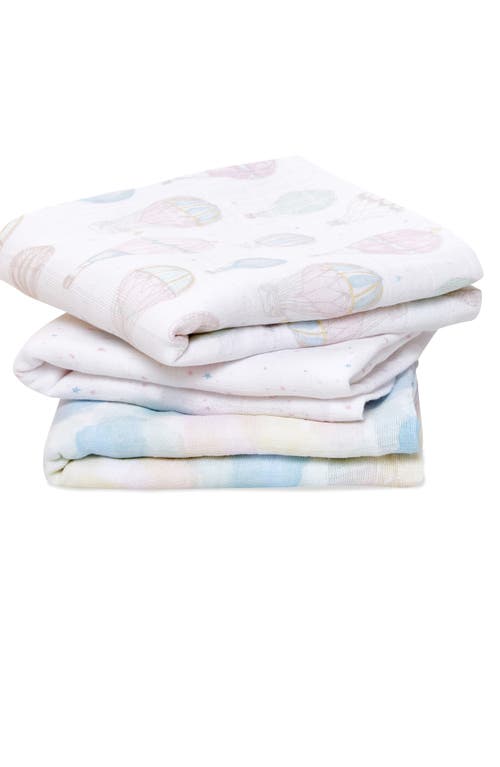 aden + anais 3-Pack Assorted Large Cotton Muslin Musy Squares in Above The Clouds Pink