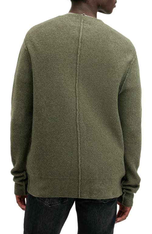 Shop Allsaints Hatten Waffle Stitch Sweater In Bancha Green