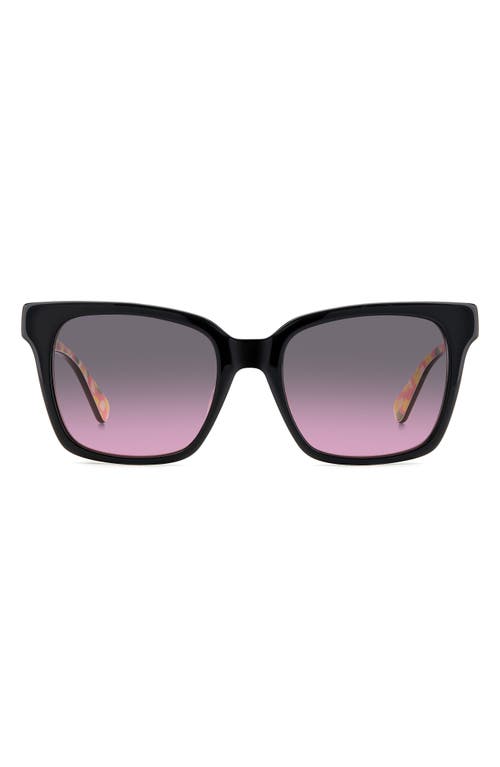 Kate Spade New York Harlow Gs 55mm Gradient Polarized Square Sunglasses In Black/grey Shaded Pink