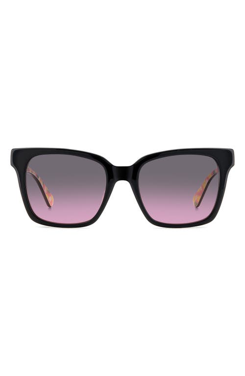 Shop Kate Spade New York Harlow Gs 55mm Gradient Polarized Square Sunglasses In Black/grey Shaded Pink