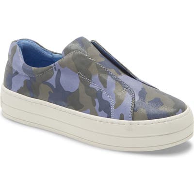 Jslides Heidi Platform Slip-On Sneaker, Blue/green