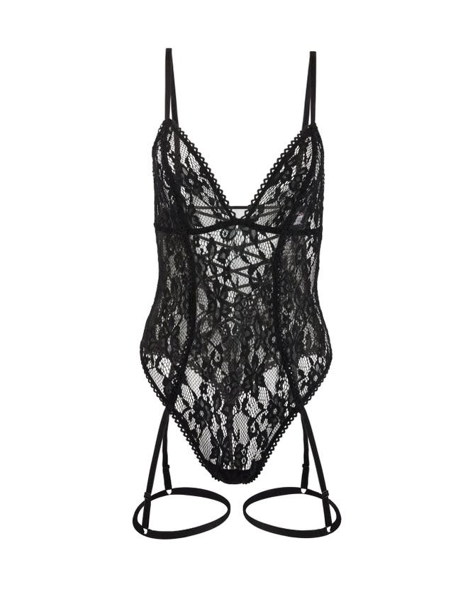 Adore Me Clarisse Bodysuit Lingerie In Black