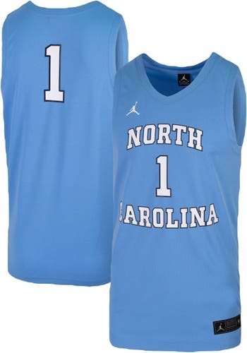 Men's Jordan Brand #1 Carolina Blue North Carolina Tar Heels Game Jersey