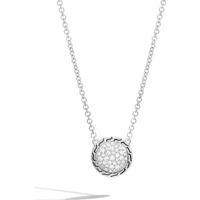 John Hardy Chain Classic Pave Diamond Pendant Necklace