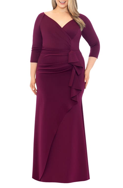 Xscape Evenings Side Ruched Scuba Gown at Nordstrom,