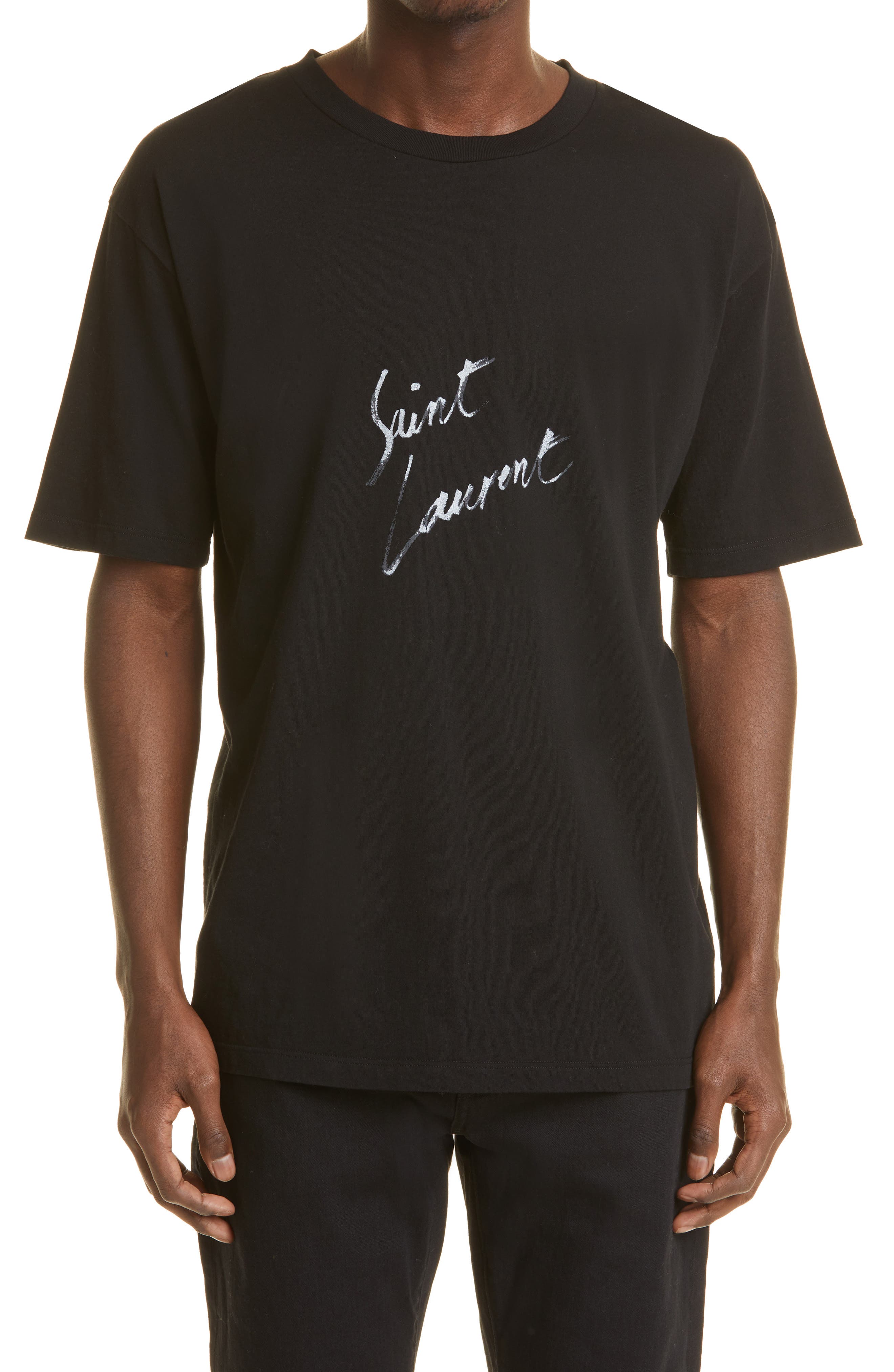 saint laurent cursive tee