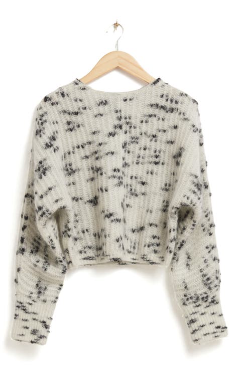 Marled Mohair & Wool Blend Sweater